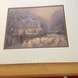 New Thomas Kinkade matted A Holiday Gathering